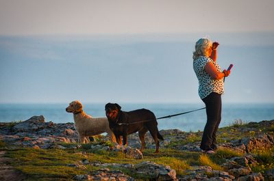 Enjoying the sunset at Porthcawl.