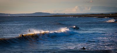 Surfing at Rest Bay.