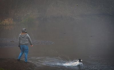 Foggy day for a game of fetch.