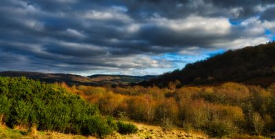 View towards the Cynon Valley from the old Bwllfa Colliery site.