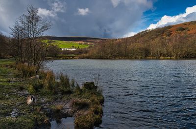 Top lake, the terrace and Craig yr Ysgol.