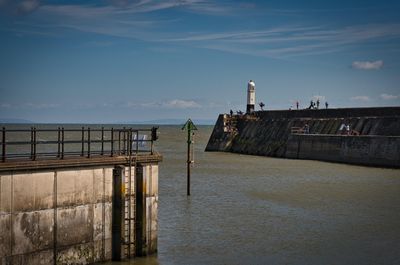 Fishing Porthcawl breakwater.