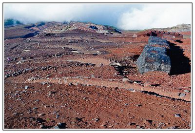 Zigzagging in barren landscape