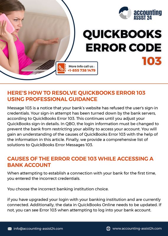 Methods to Resolve the QuickBooks Error 103