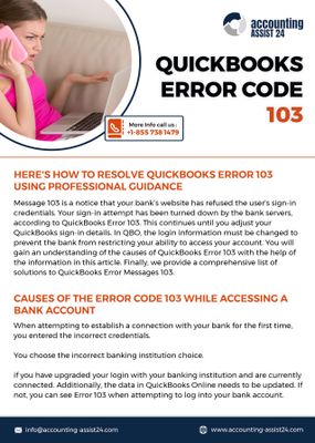 Methods to Resolve the QuickBooks Error 103