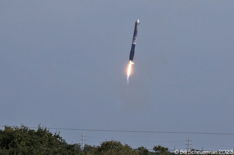 Space X booster firing to slow on decent