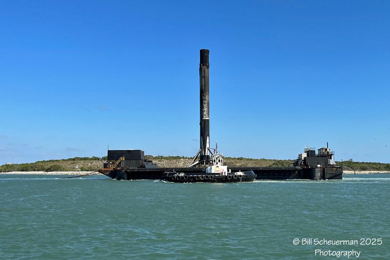 Falcon 9 booster returns to Port Canaveral
