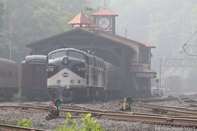 Port Clinton Station through wildfire smoke