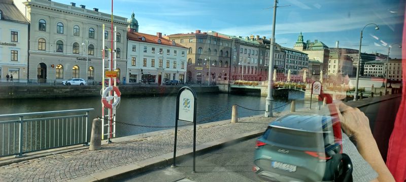 18th century imposing stone houses in Neo-Classical style erected around the main harbour canal of Gothenburg