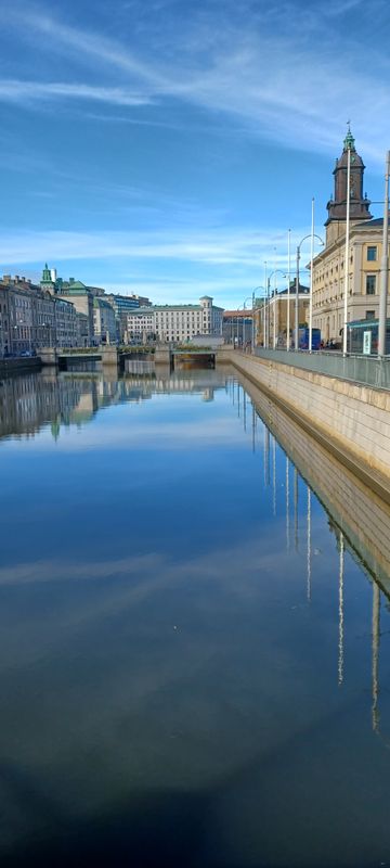View of the main harbour canal of Gothenburg from The Lion's Staircase