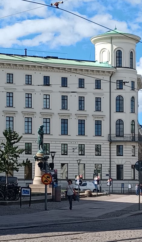 Statue of Jonas Alströmer - a pioneer of agriculture and industry in Sweden