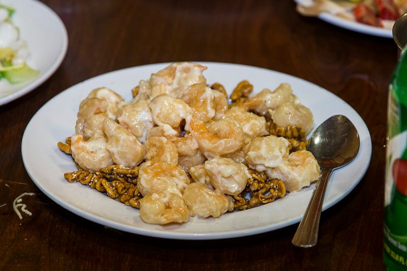 Vanilla Prawns served with Honey Glazed Walnuts