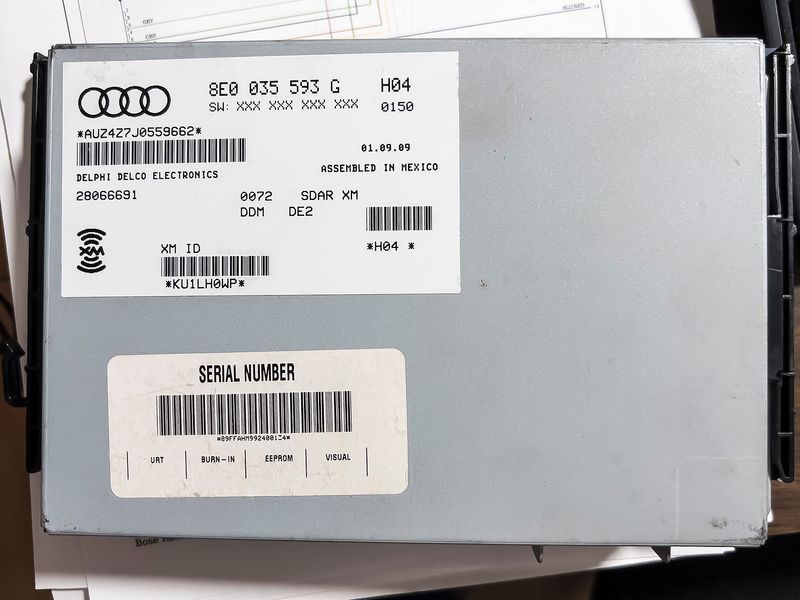 Audi OEM XM satellite receiver radio control unit 8E0 035 593 G