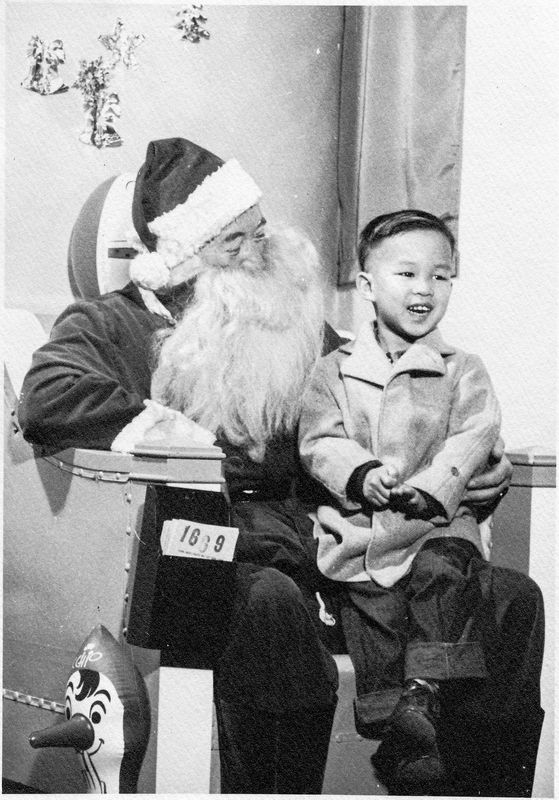 Santa and me at Kahn's Department Store Oakland, California  1950