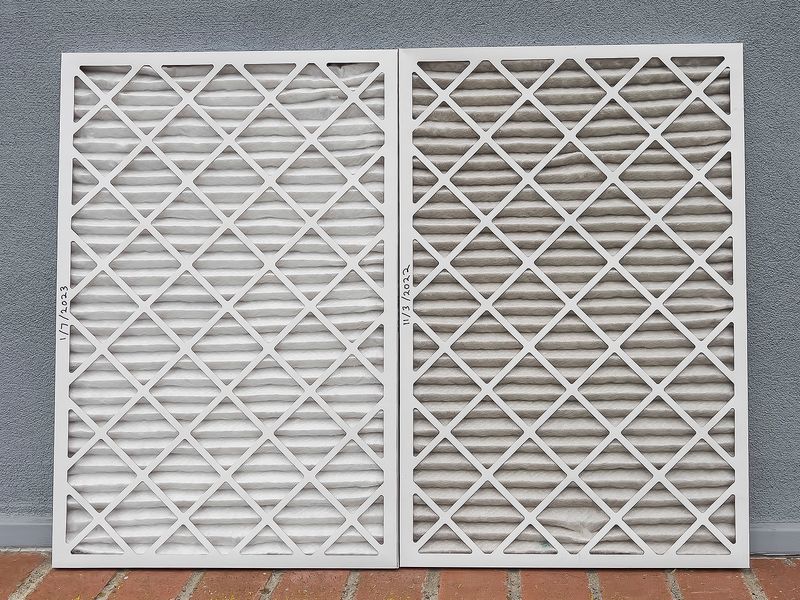 1/7/2023  HVAC air filter after two months (50 hours) of operation