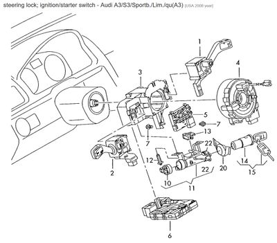 steering lock ignition parts diagram