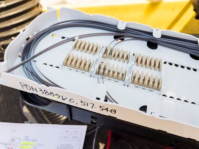 Inside a Fiber Optic Splice Enclosure