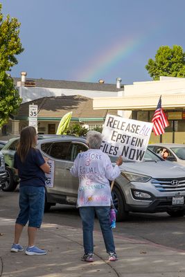 9/24/2025  Protest and rainbow