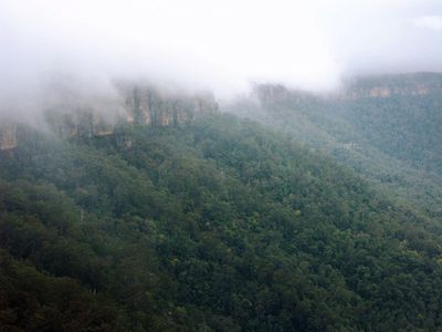 Cloud spilling over the escarpment