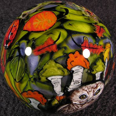 Rob's murrine surround the piece, including his cool trees!