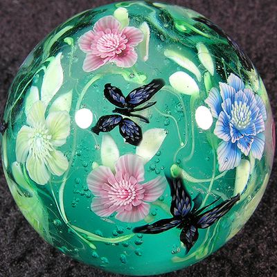 Double Christmas Rose and Butterflies Size: 1.23 Price: SOLD 