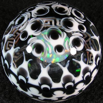 Anton's B&W dot stacking perfectly complements this piece!