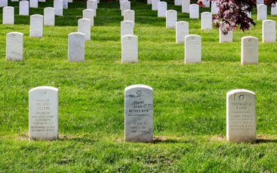 Headstones in the Gettysburg National Cemetery in Gettysburg National Military Park 