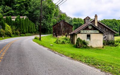 Preserved Liberty Stores next to a road near Coatesville Pennsylvania