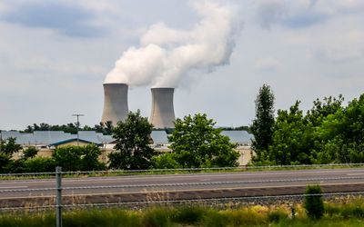 Cooling towers of the Limerick Nuclear Plant in Pottstown Pennsylvania