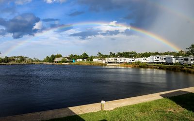 Rainbow over the Refuge on Roanoke Island RV Park on Roanoke Island in North Carolina