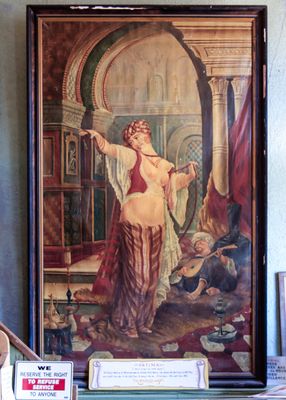 Painting of Fatima, the Oriental Belly Dancer, at the Bird Cage Theater in Tombstone AZ