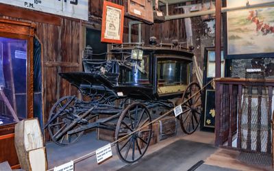 The ‘Black Moriah’, the original 24-carat gold trimmed Boothill hearse at the Bird Cage Theater in Tombstone AZ