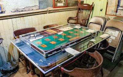 Original Faro Table where Doc Holliday played in the Bird Cage Theater in Tombstone AZ