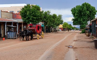 The stage coach parked on Allen Street in Tombstone AZ