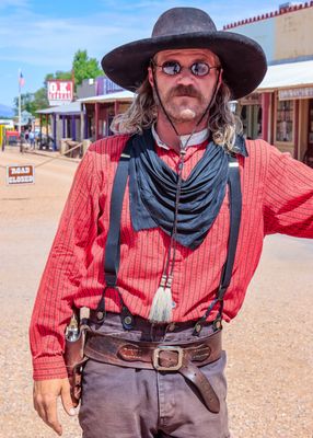 Cowboy on Allen Street in Tombstone AZ