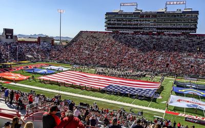 Halftime at Arizona stadium honoring the Armed Services 