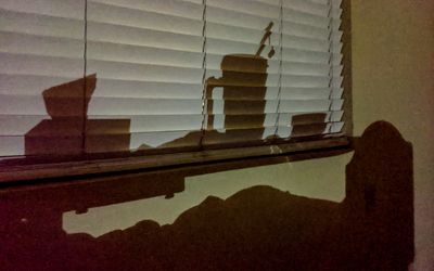 Shadows cast on my window at the Handmaker rehab facility after my knee replacement surgery