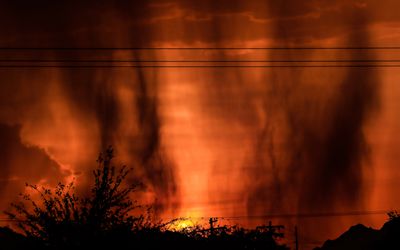 Sunset during a summer thunderstorm in Tucson
