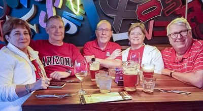 I celebrate the Arizona win with Nancy and Marc from Atlanta and Sarah and Jeff from Tucson