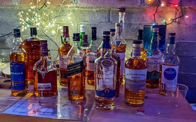 Spectacular scotch selection at Jennifer and Steves New Year/Scotch party 