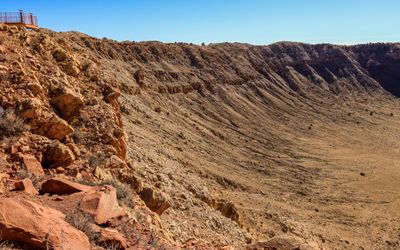 The east rim of the crater in Meteor Crater NL