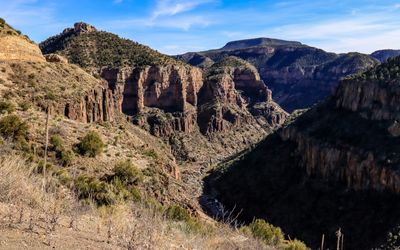 The Salt River carves its way through the Salt River Canyon