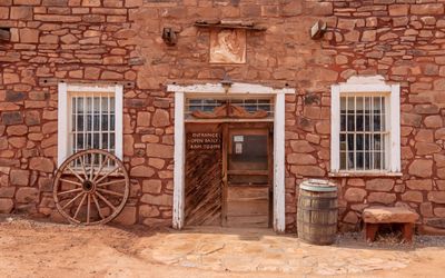 Close-up of the entrance to the trading post in Hubbell Trading Post NHS