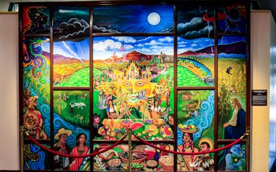 Art panel in the visitor center in Chamizal National Memorial