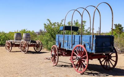 Wagons in Fort Selden Historic Site