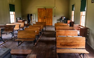 The interior of the one-room Junction School in Lyndon B. Johnson HP