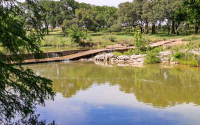 Dam and access road over the Pedernales River in the Ranch District in Lyndon B. Johnson HP