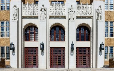 Entrance to Little Rock Central High School in Little Rock Central HS NHS