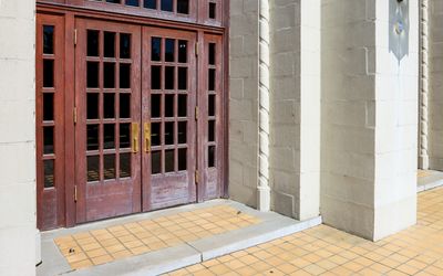 4-Path of the Little Rock Nine to center door on September 25th, 1957 in Little Rock Central HS NHS…
