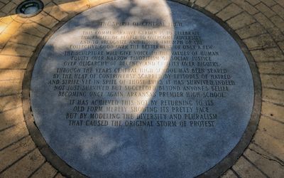 Commemorative Garden inscription in Little Rock Central HS NHS